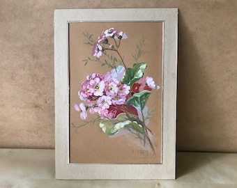 Gouache or watercolour , flowers