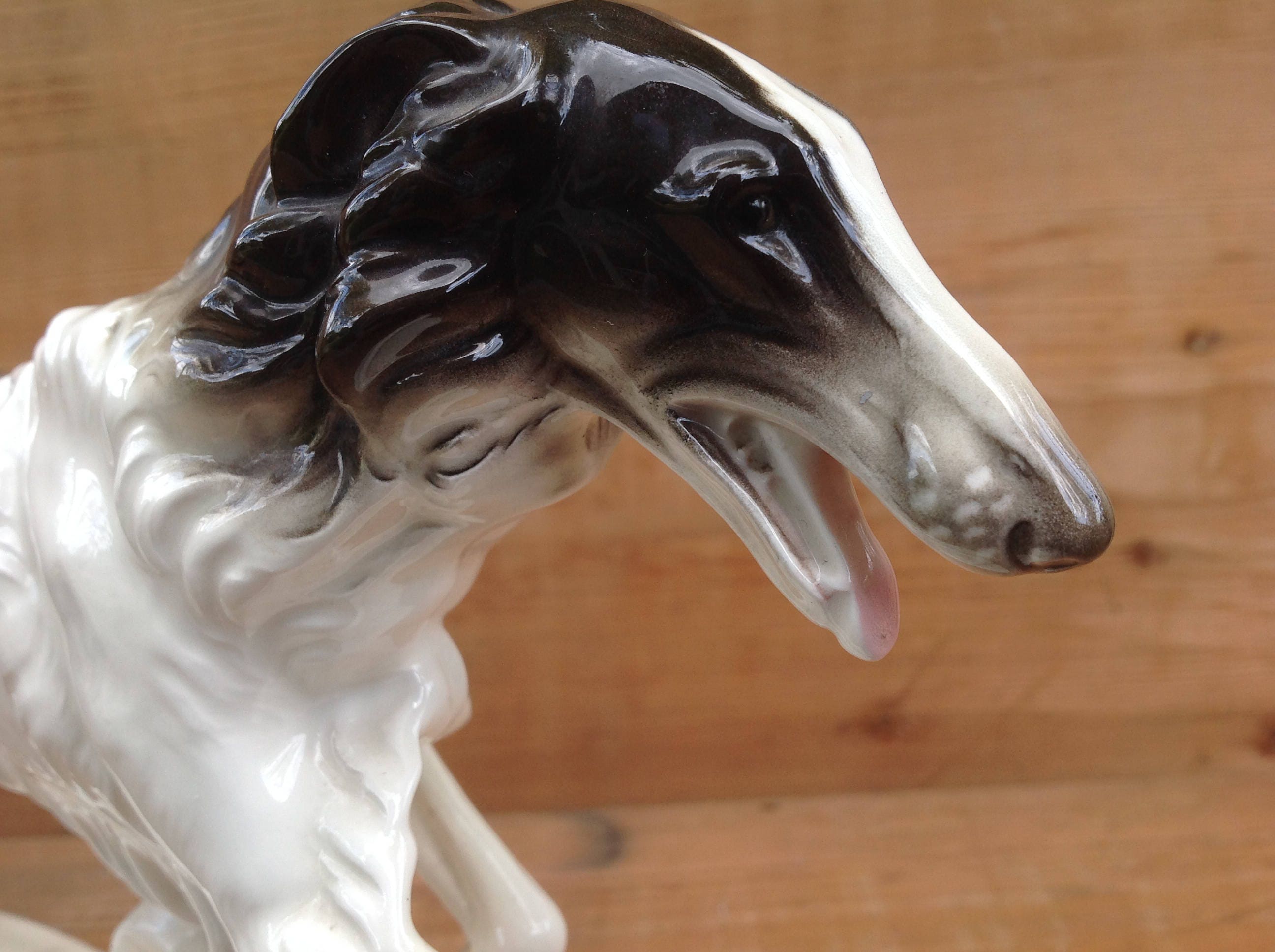 Long Haired Greyhound Art Deco Ceramic Etsy