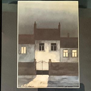 Acquerello su carta, “I vicini” di Paul Delmée, 1982
