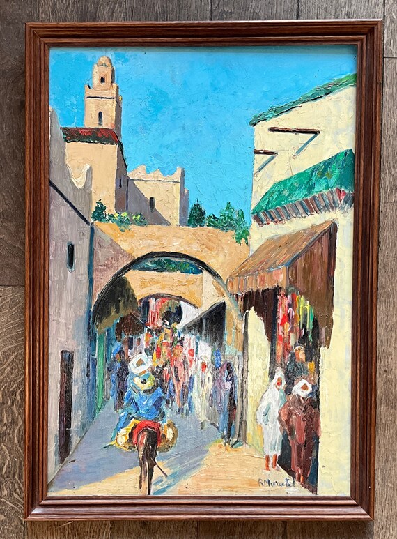 Tableau Ancien Huile Sur Panneau Signé - Paysage Orientaliste Corse Italie - Œuvre Encadrée