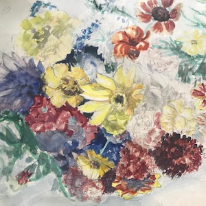 Old watercolor signed Annette and dating from the 1950s