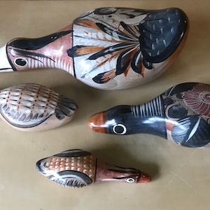 Decorative clay ducks, Mexican crafts 1970s