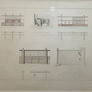 Acquerello e progetto architettonico, Ernest Hendrickx, architetto di Bruxelles, 1868