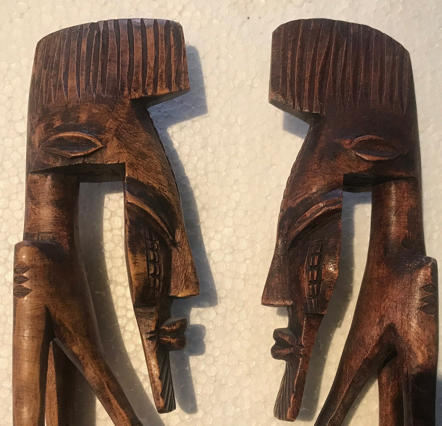 アフリカのセヌフォの小像のカップル、木彫り - Etsy 日本