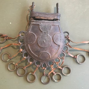 Tribal bronze bag from Benin