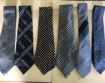 Ties, set of 6 ties from the 1970s/1980s, Nina Ricci, Christian Dior, paco Rabane, givenchy