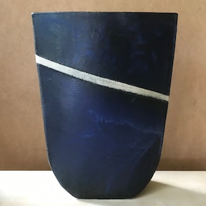 Large handcrafted colored terracotta vase