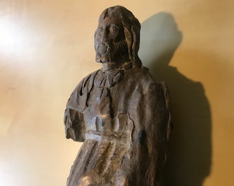 Geschnitzte Holzstatue aus dem 17. Jahrhundert, Saint Roque, Roch