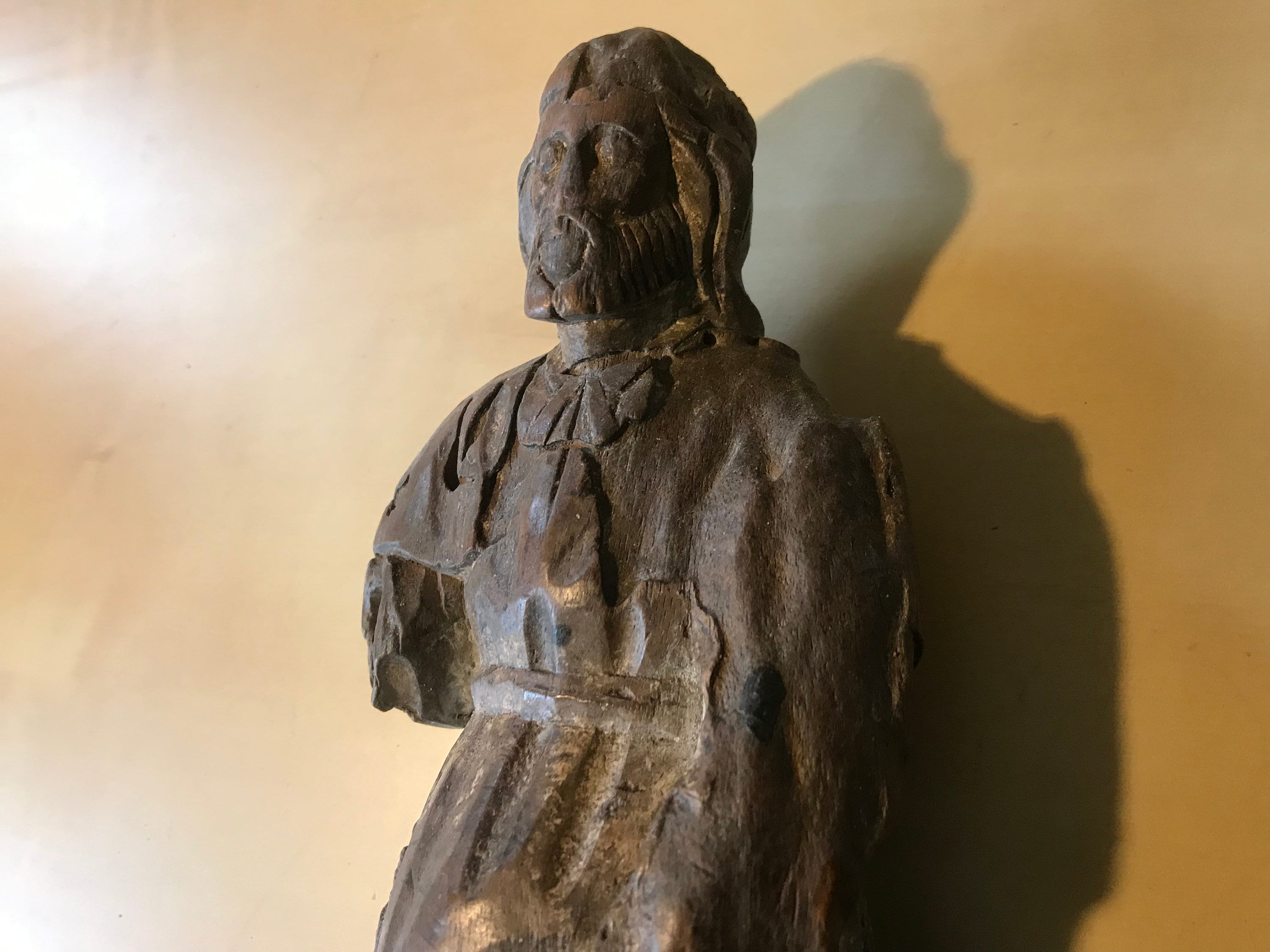 RESERVED ALAN Carved wooden statue 17th century, Saint Roque, roch
