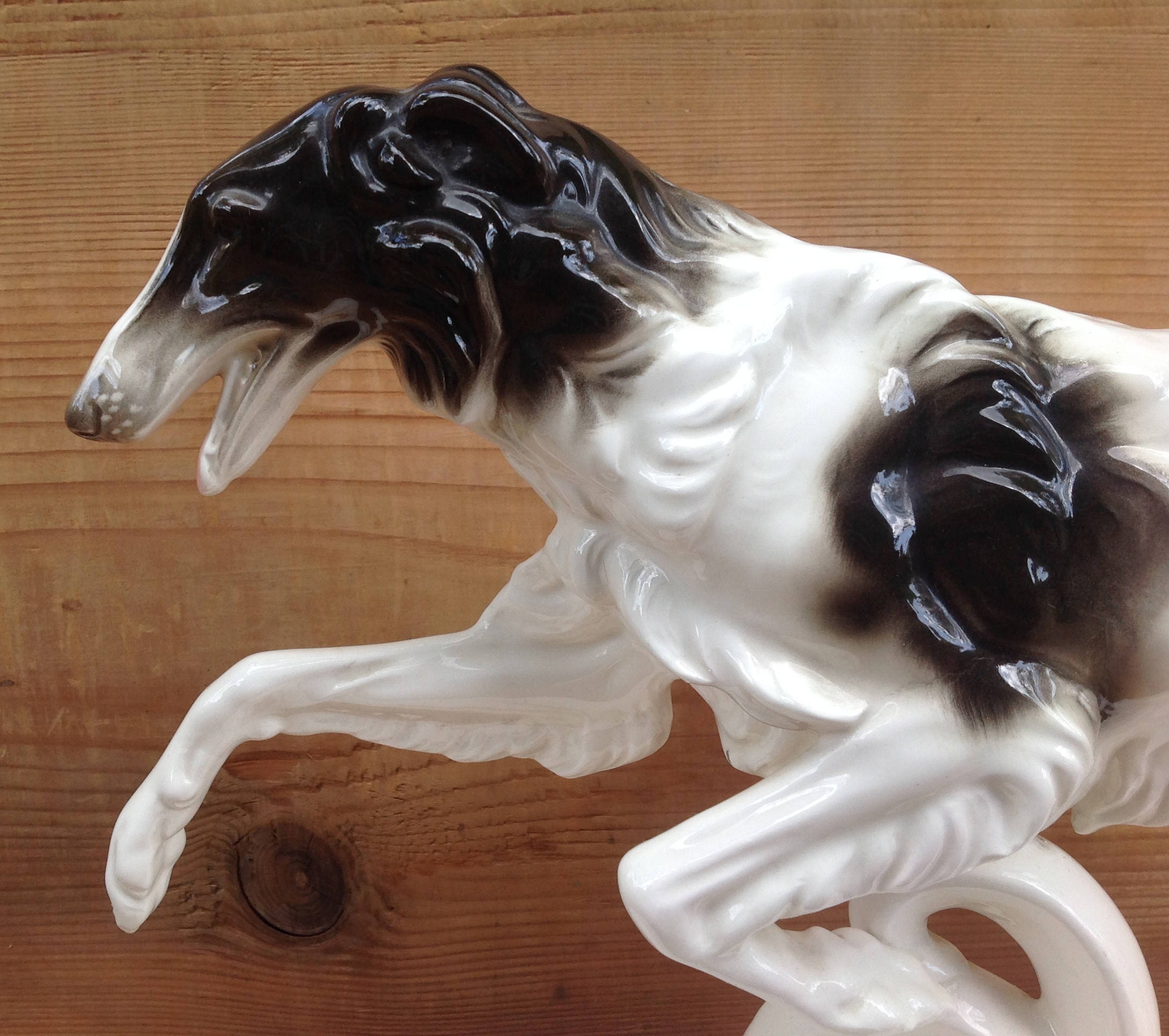 Long Haired Greyhound Art Deco Ceramic Etsy