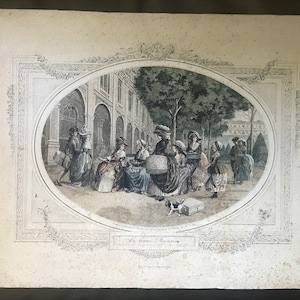 Kartonnen gravure, begin 20e eeuw, waarzeggerij door Ripart