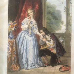 Engraving on paper, watercolor by Héloïse Leloir