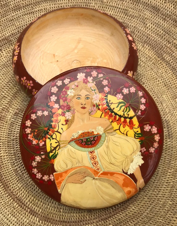 Hand painted wooden box