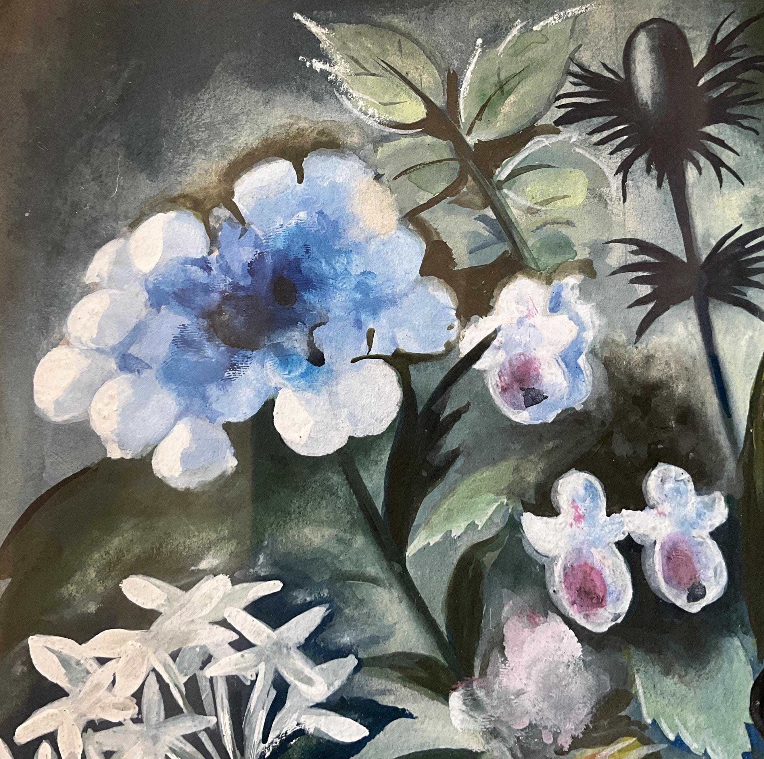 額縁付きの花束の水彩画（紙）1940年代/1950年代 - Etsy 日本