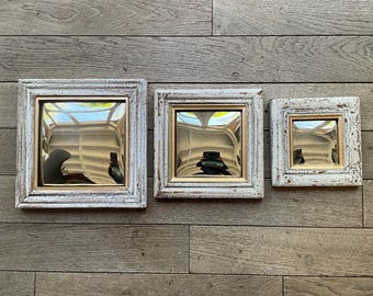 Set di 3 specchi convessi e porosi.