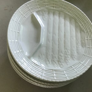 Asparagus plates, set of 6, Sarreguemines