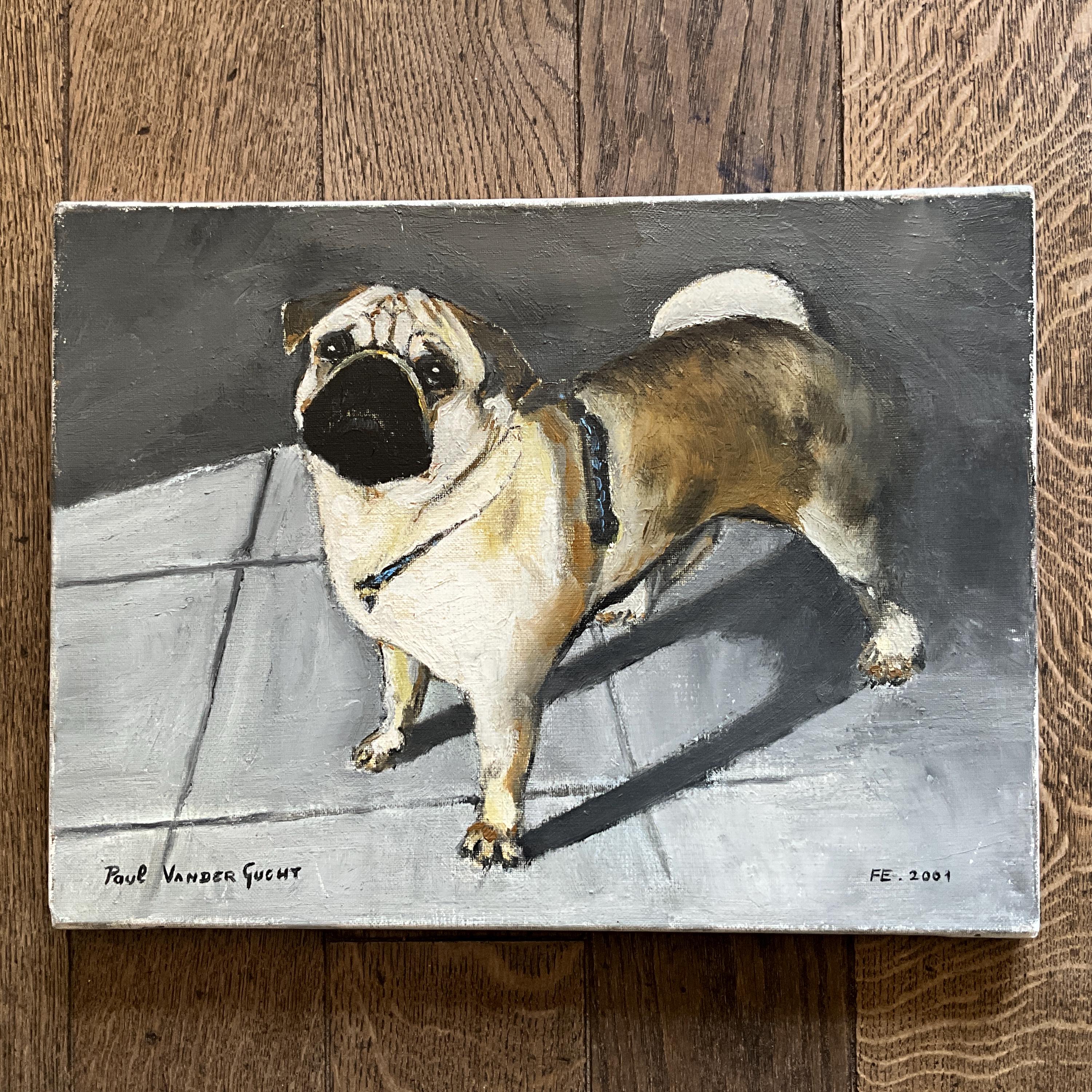 ポール・ヴァンダーグヒト作、キャンバスに描いたパグ犬の油絵 - Etsy 日本