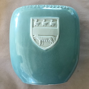 Celadon ceramic vase, BFK La Louvière