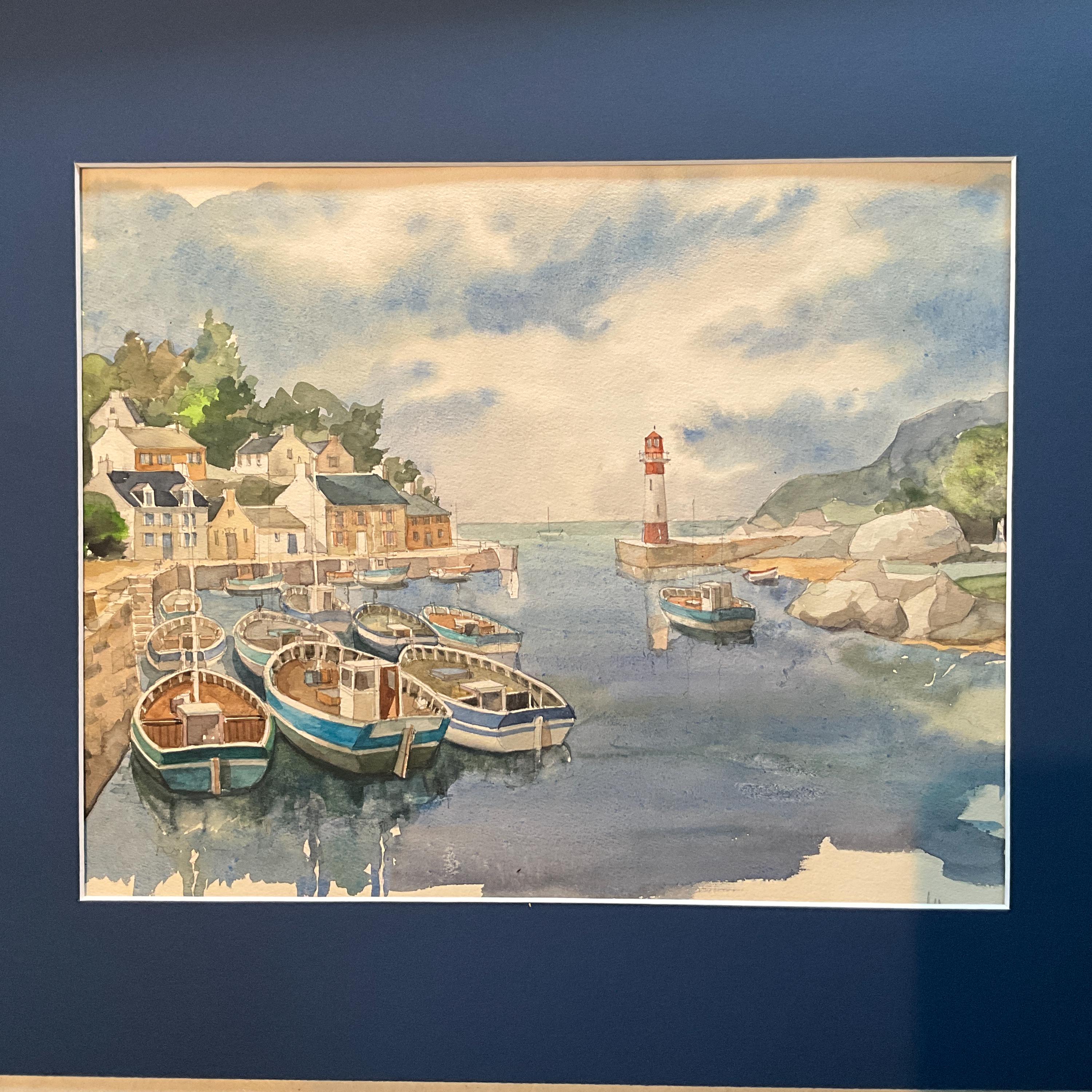 水彩画、海景、M. DUHOU - Etsy 日本