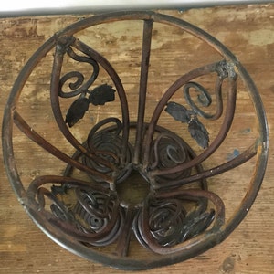 Art deco style welded wrought iron vase
