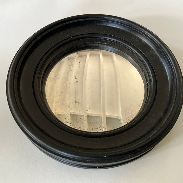 Convex mirror with wooden frame