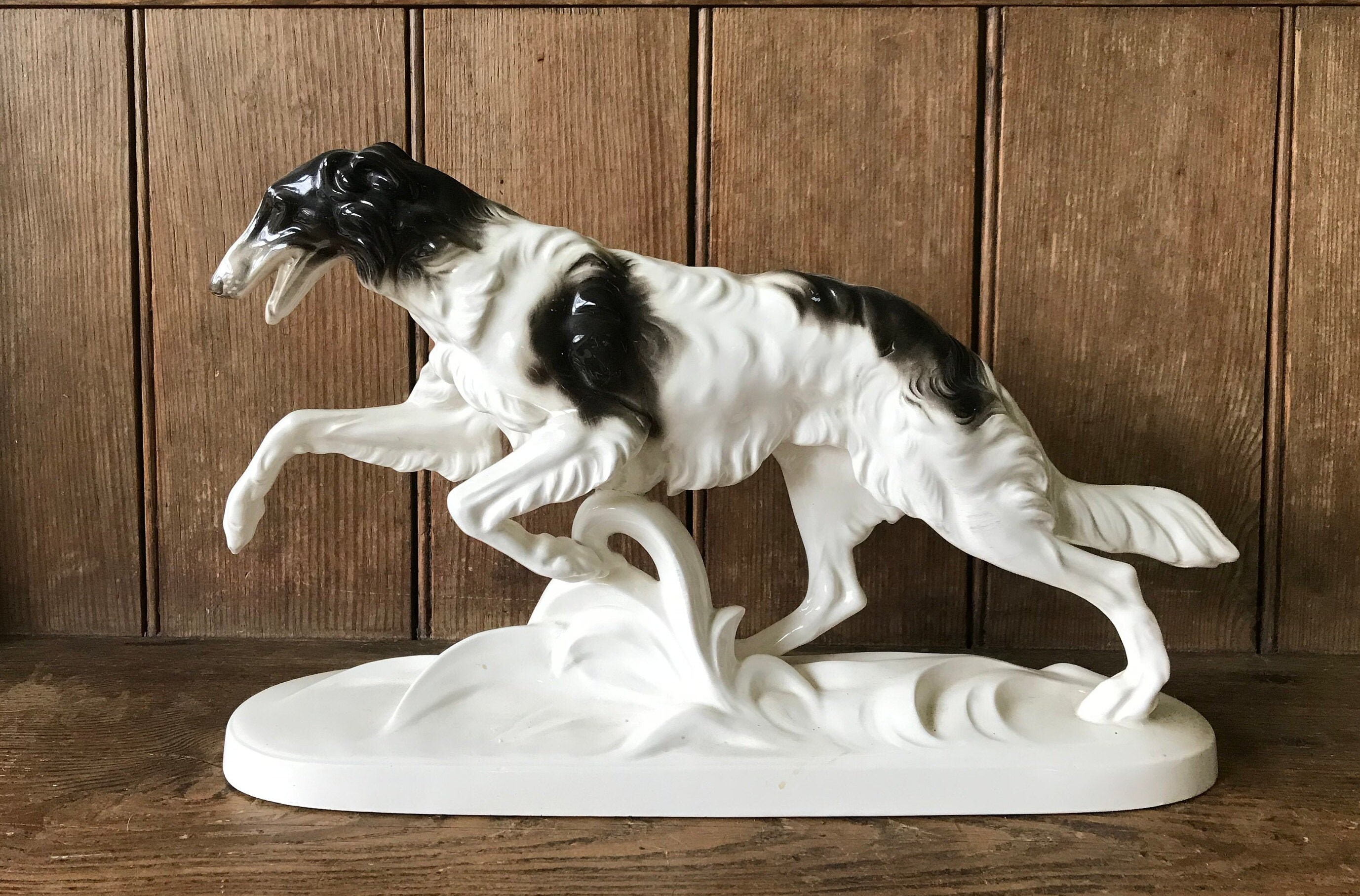 Long Haired Greyhound Art Deco Ceramic Etsy
