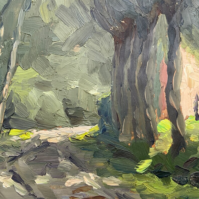 Peinture à lhuile sur panneau , paysage avec saules et vaches par Stichelmans image 9