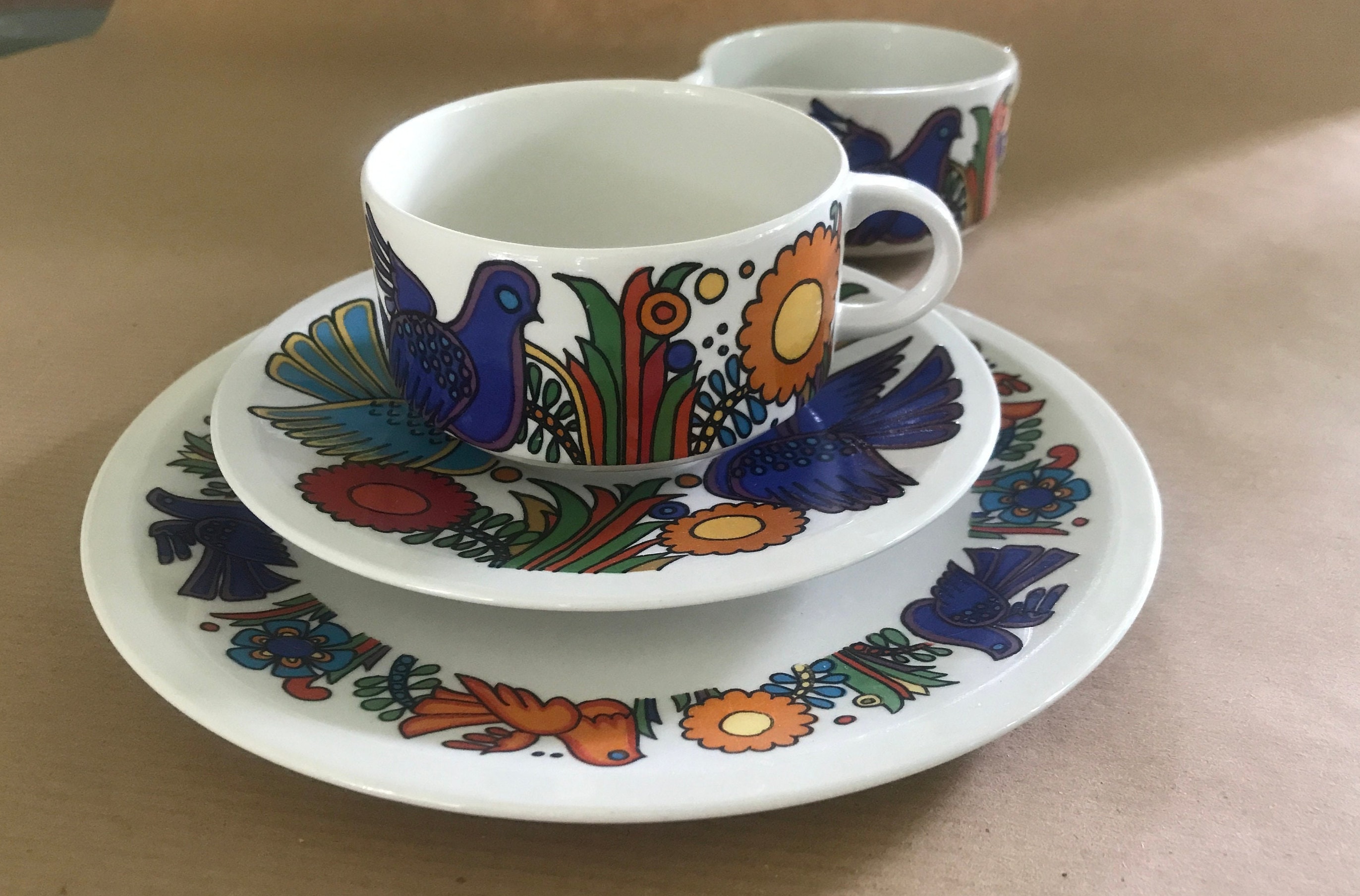 Service De Vaisselle Acapulco 12 Pièces - Porcelaine Et Grès Multicolore | Pour 4 Personnes, Lavable Lave-vaisselle