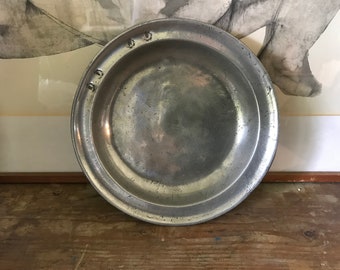 Plate or platter , tin or pewter