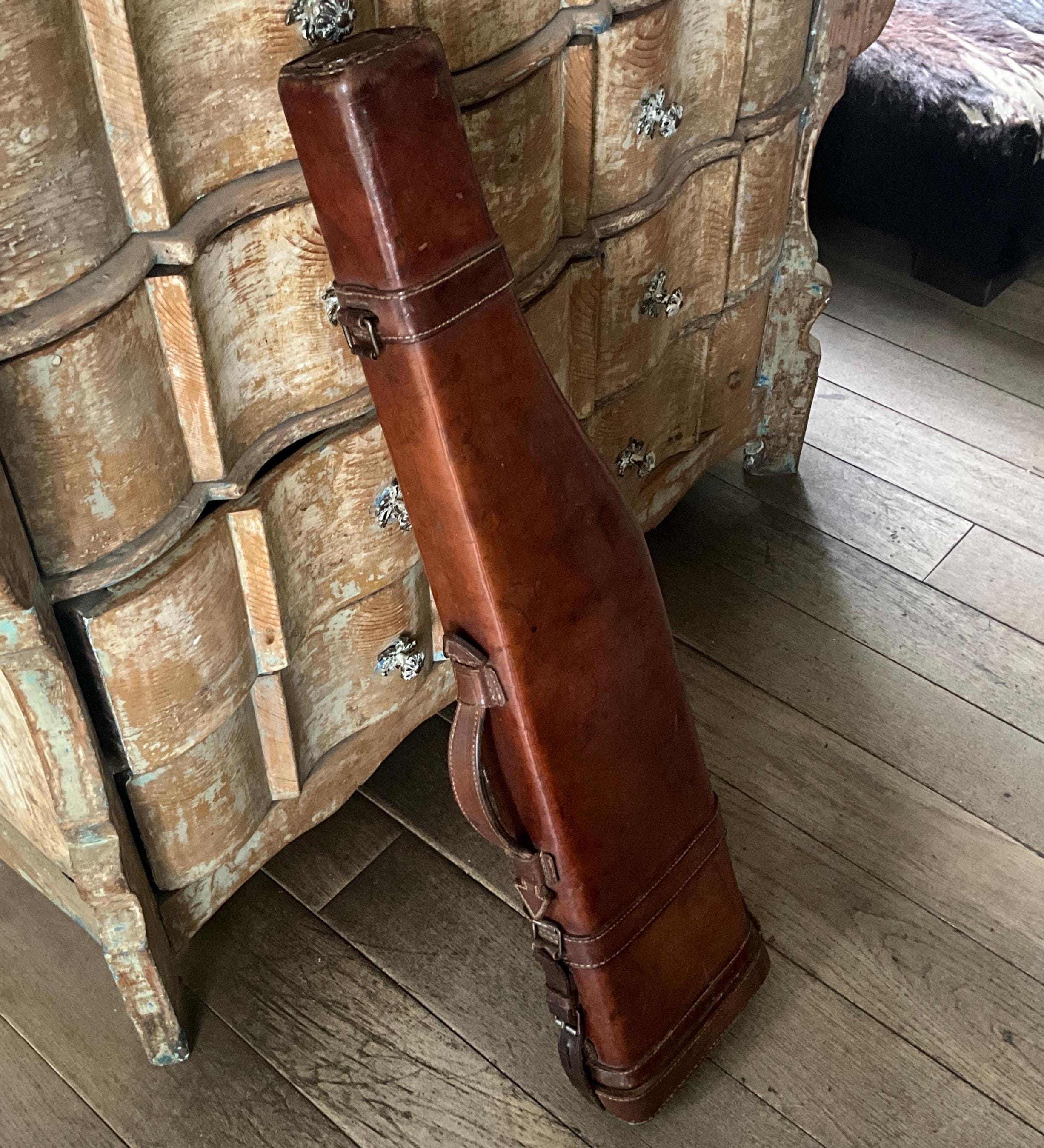 Étui a fusil en cuir / Étui jambon, Chasse Vintage