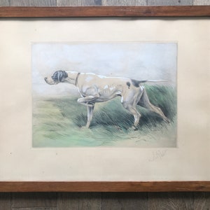 Hunting dog engraving, J. Rivet