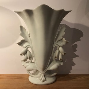 Large old Brussels white porcelain church vase