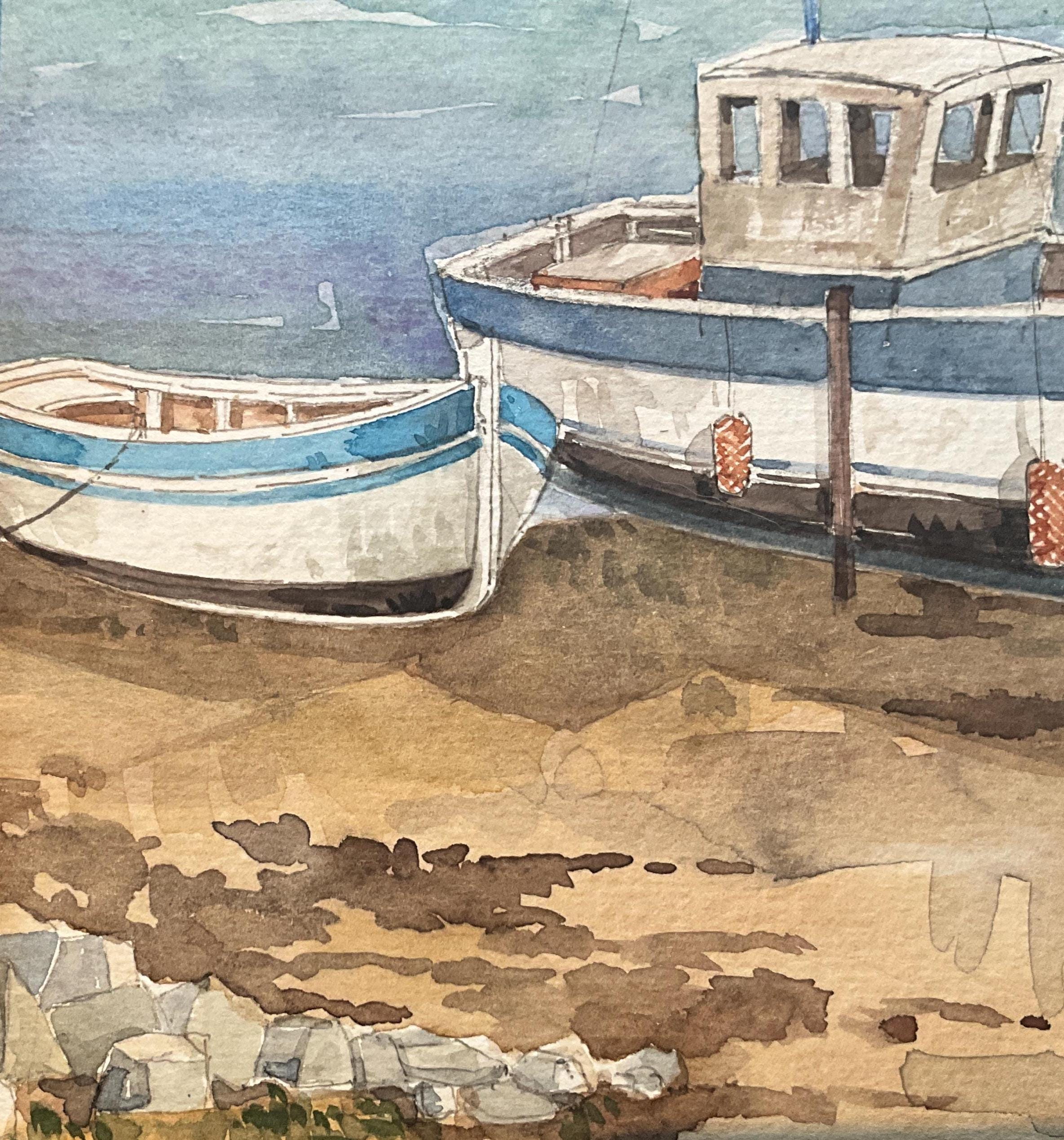 水彩画、海景、M. DUHOU - Etsy 日本