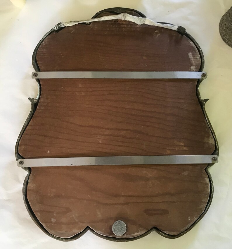 Bevelled mirror with brass frame zdjęcie 7