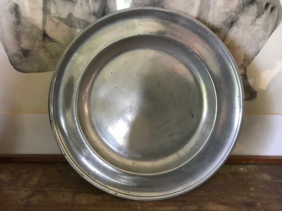 Assiette Creuse Metal Blanc Argenté - Bol à Bouillie Vintage