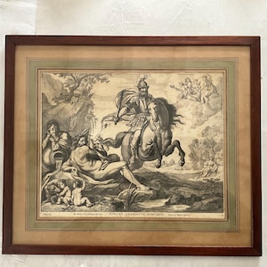 Gravure originale 17 ème siècle, Jacob Neefs, « forte creantur fortibus »