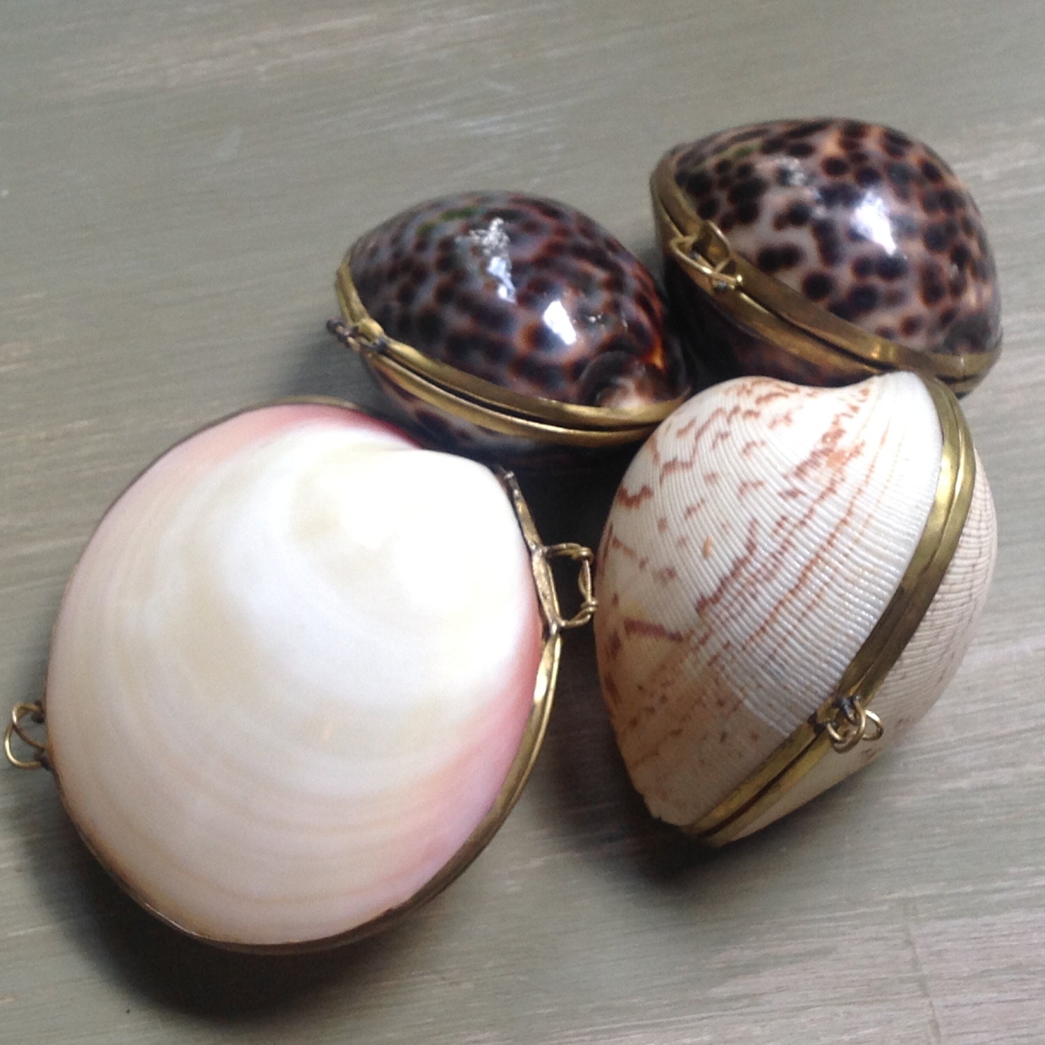 Set of 4 Small Boxes Made From Shells - Etsy