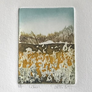 Etching and aquatint Sheila Benow 1970s, landscape