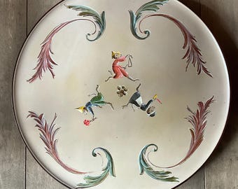 Hand-painted rotating platform with little running monkeys