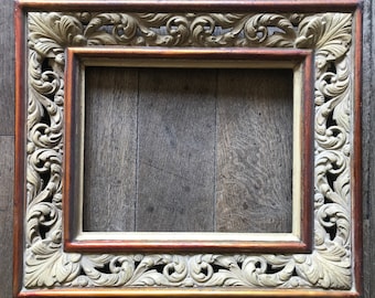 Carved wood frame, painted wood