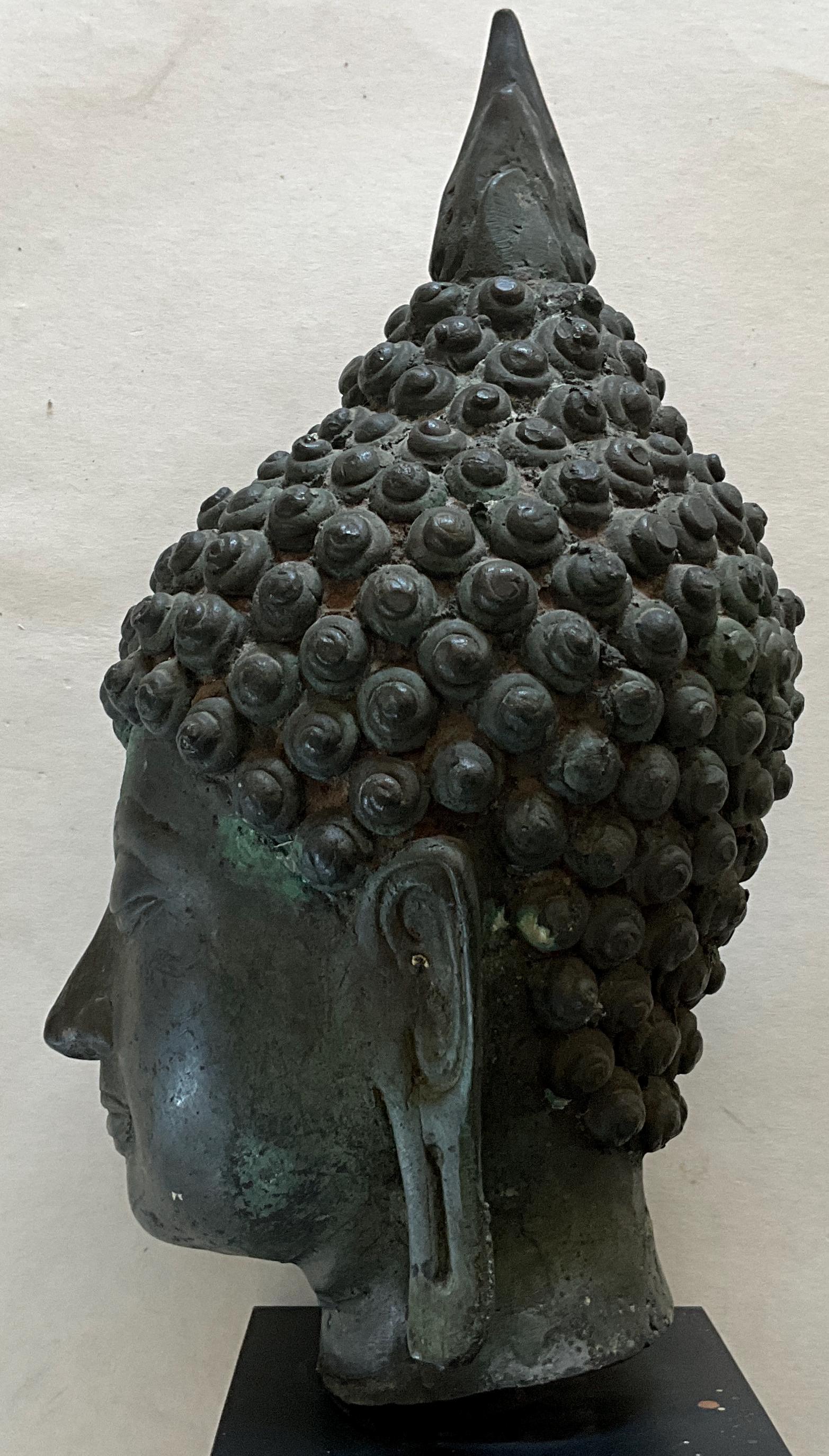タイのスコータイの銅製仏頭（木台座付き） - Etsy 日本