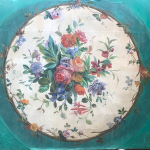 Pintura al óleo sobre papel lienzo, flores.