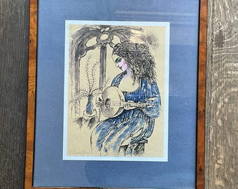 Woman with a mandolin