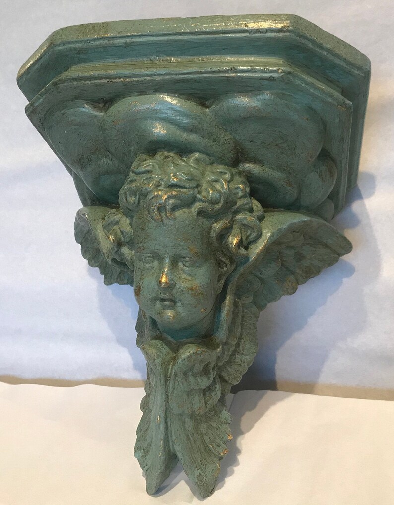 Plaster Wall Base Painted in Green With Dark Patina Wall Etsy