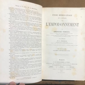 Old medical work, medico-legal and clinical study on poisoning, TARDIEU, 1867