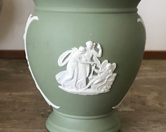Wedgwood  green jasperware small vase
