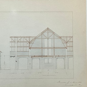 Acquerello dell'architetto, Ernest Hendrickx, architetto di Bruxelles, 1868