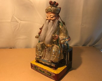 Wooden statuette, Chinese dignitary