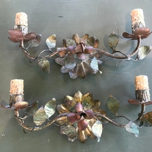 Wall lights. Pair with 2 lamps each, 1950s