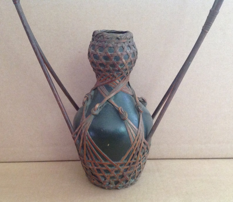 Vase japonais en terre cuite avec tressage de bambou Etsy